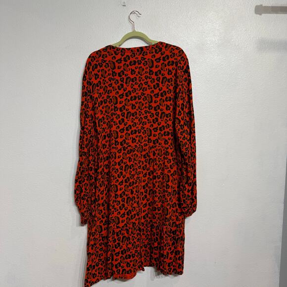 Grace Atwood The Drop Red Leopard Print Mini Shift Dress Sz 2X - Picture 9 of 11
